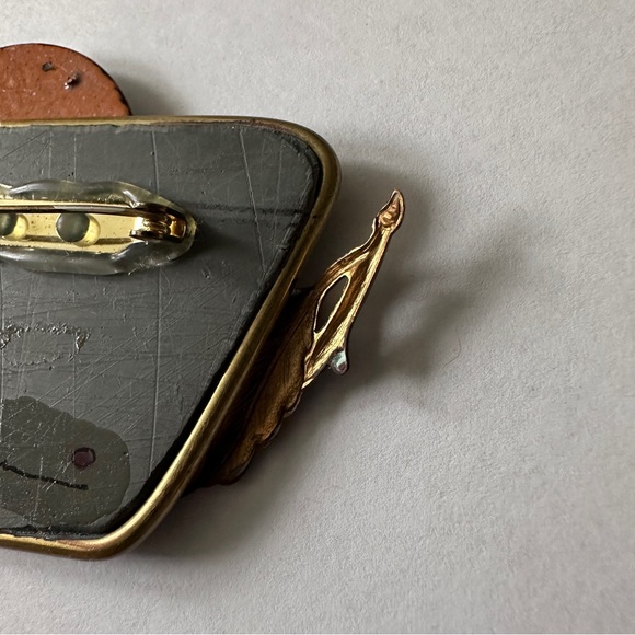 Artisan Designed Signed Antique Watch Parts Elgin Gruen Steampunk Brooch Pin - Picture 11 of 15